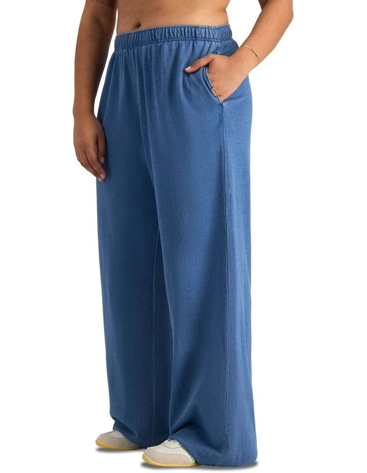 Bonds Denim Wash Wide Leg Trackie in Sky Blue Denim relaxed casual women’s pants