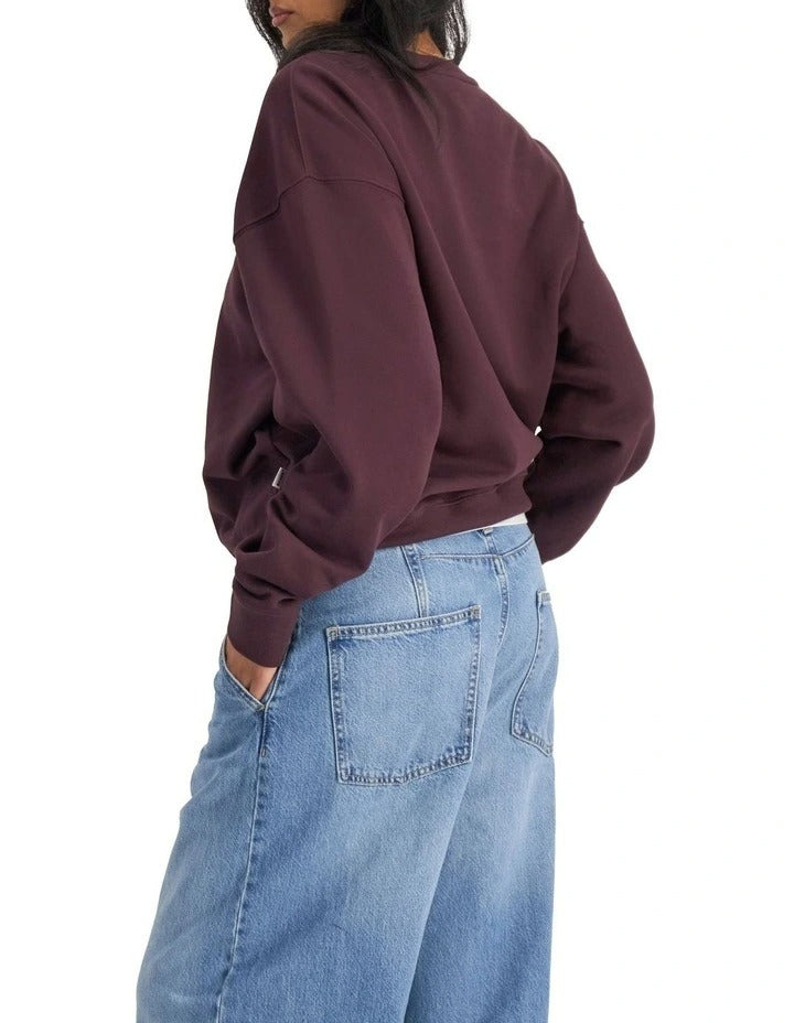 Bonds Sweats Cotton Pullover in Berry Liqueur cozy casual sweatshirt for women
