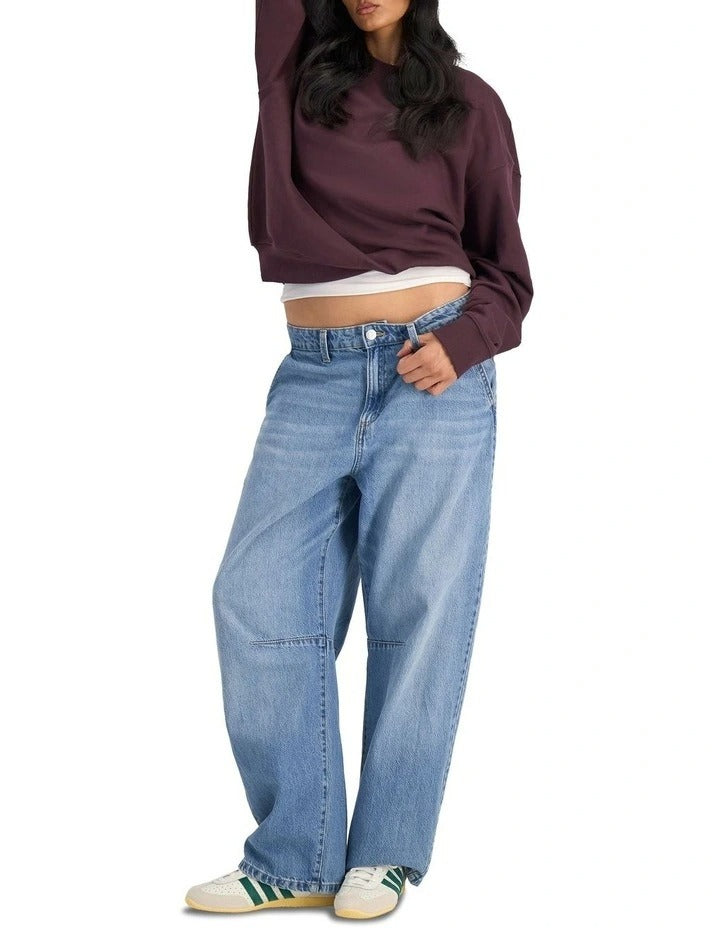 Bonds Sweats Cotton Pullover in Berry Liqueur cozy casual sweatshirt for women