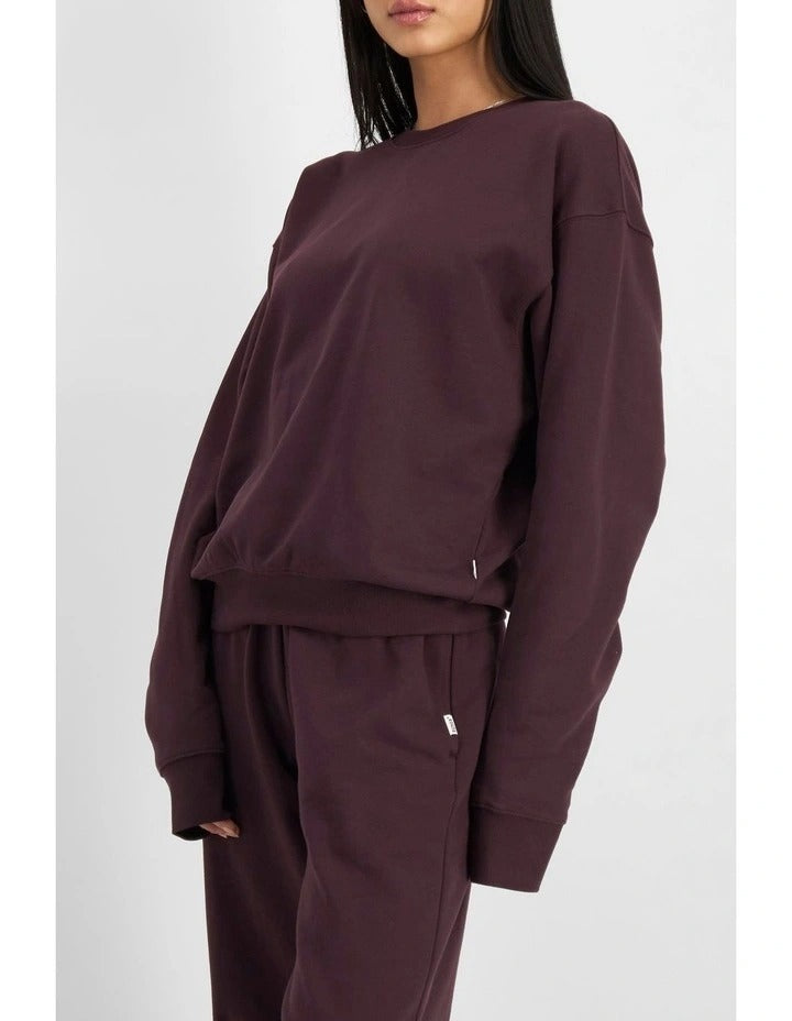 Bonds Sweats Cotton Pullover in Berry Liqueur cozy casual sweatshirt for women