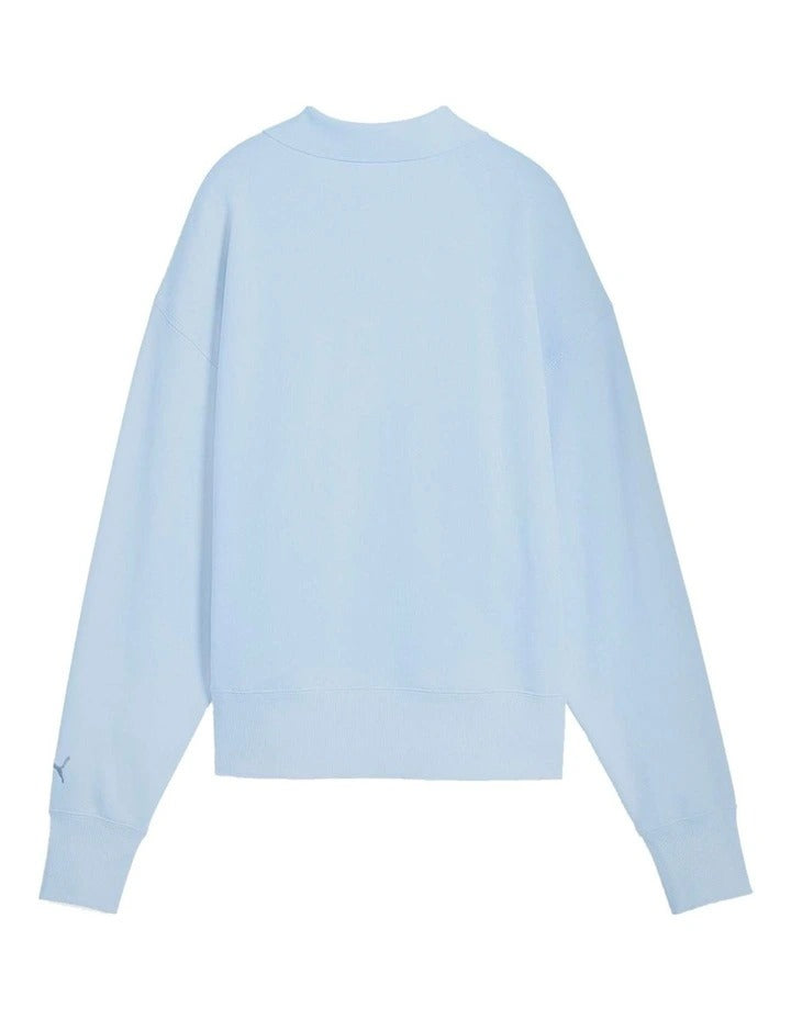 Puma Premium Essentials Polo Crew Jumper in cotton blend – stylish streetwear with timeless design and sustainable comfort