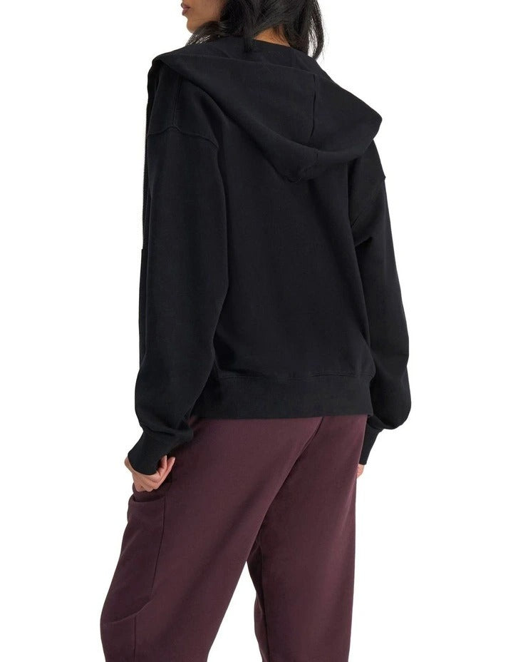 Sweats Cotton Zip Hoodie made from 100% terry cotton with ribbed cuffs, hem, kangaroo pocket, and double-lined hood for casual comfort