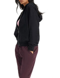 Sweats Cotton Zip Hoodie made from 100% terry cotton with ribbed cuffs, hem, kangaroo pocket, and double-lined hood for casual comfort