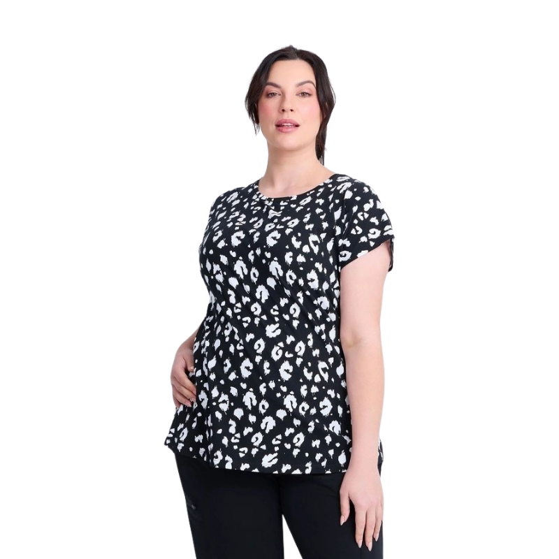 Taking Shape Cotton Active Graphic T-shirt in Print, featuring a fun animal print, round neckline, and rounded hem for a stylish and sporty look.