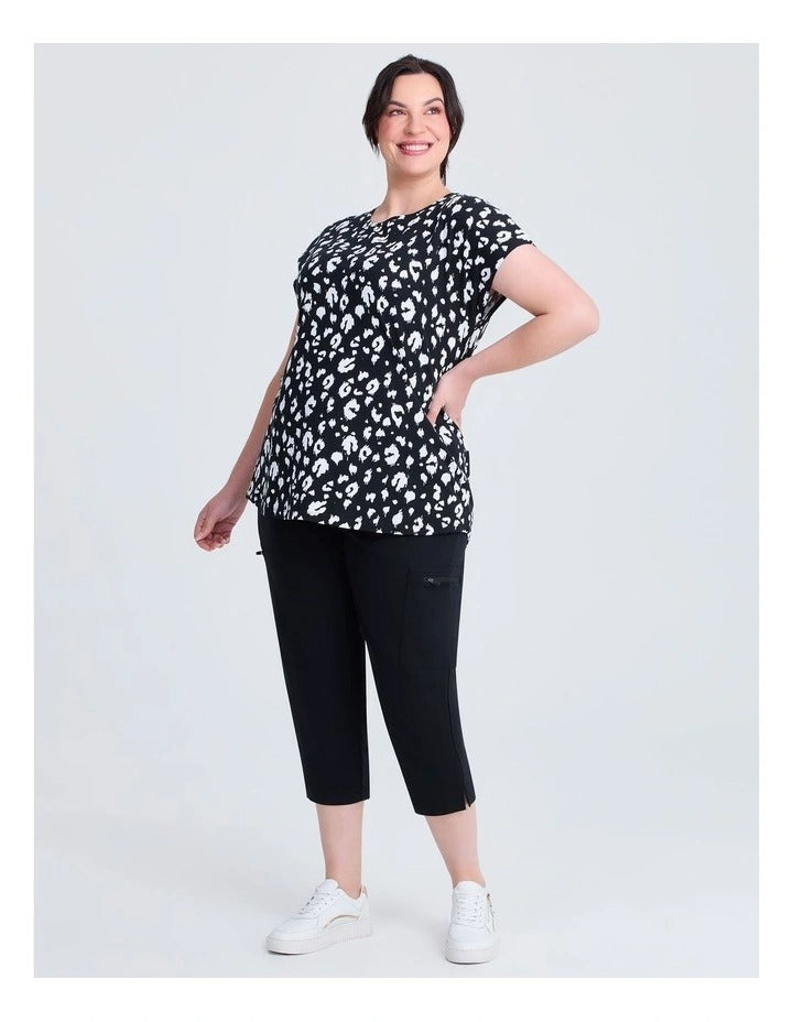 Taking Shape Cotton Active Graphic T-shirt in Print, featuring a fun animal print, round neckline, and rounded hem for a stylish and sporty look.