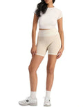 Move Rib Seamless Midi Short with jacquard knit design, wide waistband, stretchy ribbed fabric, and moisture-wicking finish for active comfort