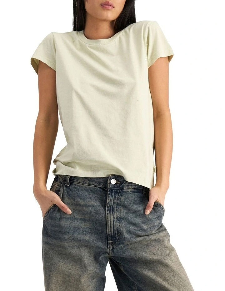 Midweight Crew Tee in 100% cotton with classic fit, crew neckline, soft jersey fabric, and timeless everyday style