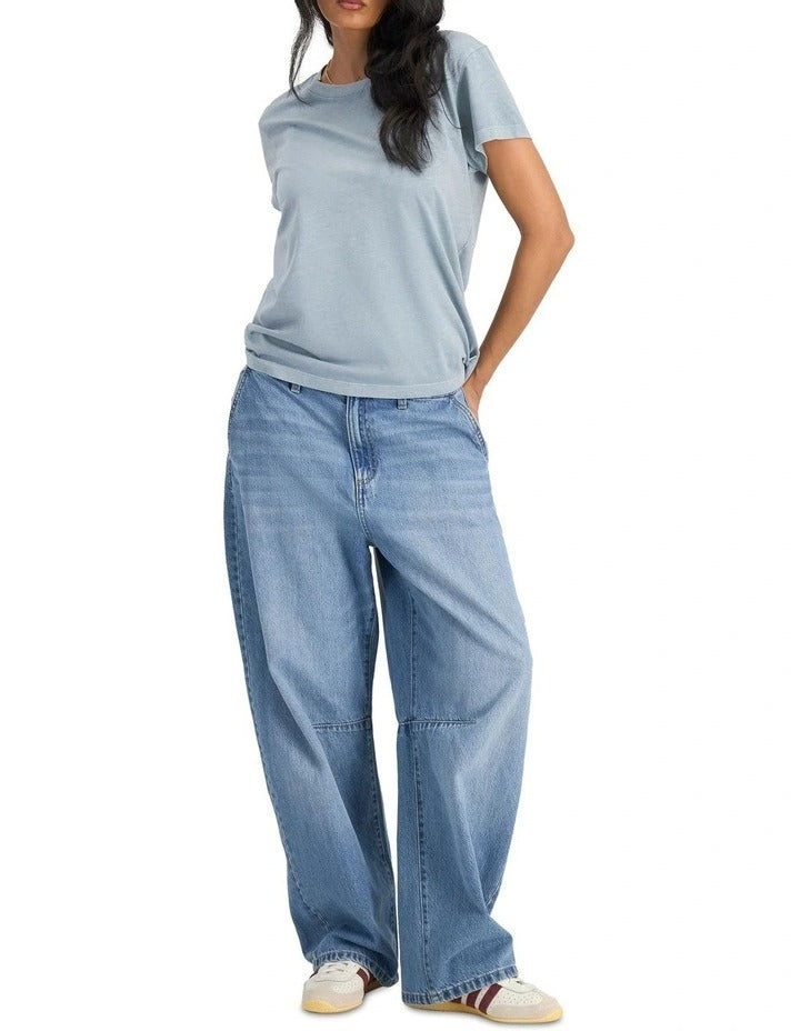 Midweight Crew Tee in soft cotton with classic fit, crew neckline, and breathable jersey fabric for everyday comfort
