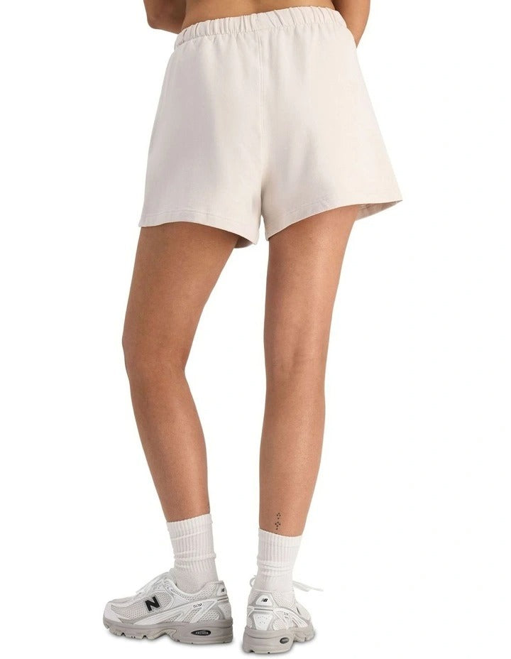 Bonds Move Short with high waist and relaxed fit in soft cotton elastane, casual comfy shorts featuring elastic waistband and drawcords