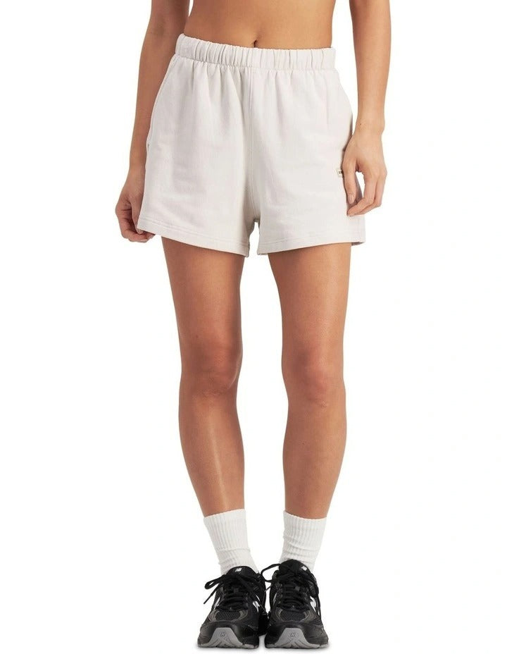 Bonds Move Short with high waist and relaxed fit in soft cotton elastane, casual comfy shorts featuring elastic waistband and drawcords