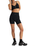 Move Rib Seamless Crop Bra with vee neckline, ribbed stretch fabric, removable cups, and underbust elastic for low impact support