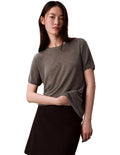 Calvin Klein women’s top in 100% viscose with classic fit and ribbed knit trim – minimalist essential for modern wardrobes