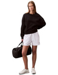 Calvin Klein women’s cotton terry crew neck sweatshirt with logo embroidery