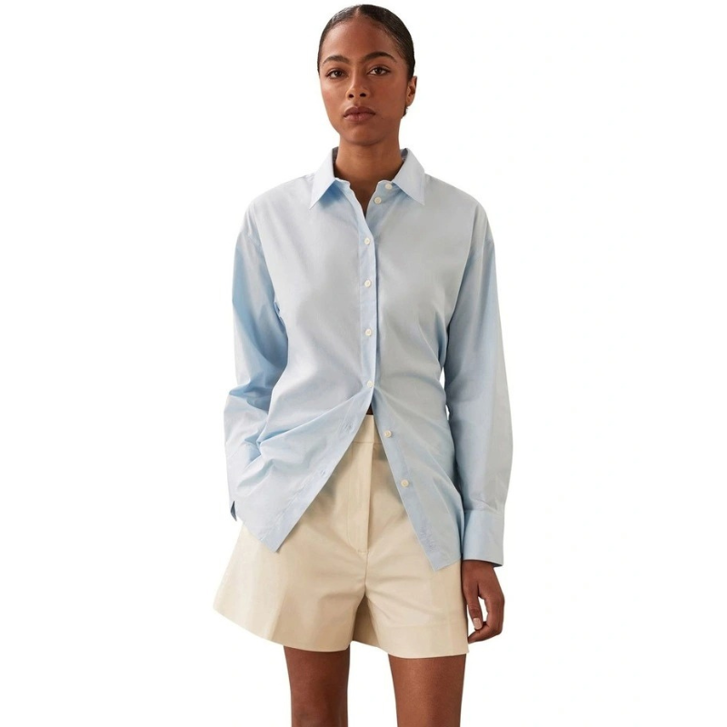 Calvin Klein women’s high rise cotton blend trousers with pressed creases, side seam pockets, and tailored fit