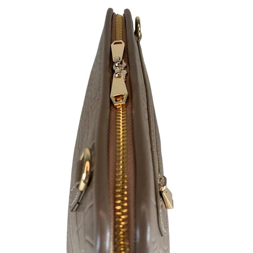 LeatherLuxe Khaki Crocodile-Style Leather Clutch and Shoulder Bag – Elegant Crossbody Handbag for Women
