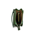 Elegant green leather handbag with gold-tone hardware — LeatherLuxe women’s shoulder bag made from premium genuine leather, ideal for everyday style and fashion.