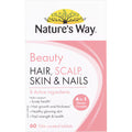 Nature's Way Beauty Hair Scalp Skin & Nails Tablets 60 pack for healthy hair, skin, and nails.