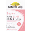 Nature's Way Beauty Hair Scalp Skin & Nails Tablets 60 pack for healthy hair, skin, and nails.