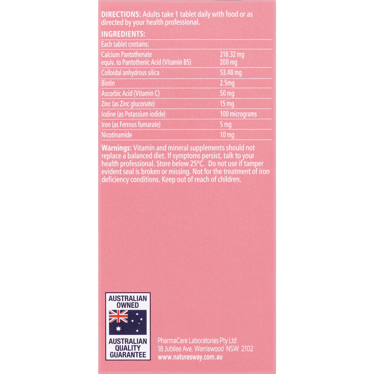 Nature's Way Beauty Hair Scalp Skin & Nails Tablets 60 pack for healthy hair, skin, and nails.
