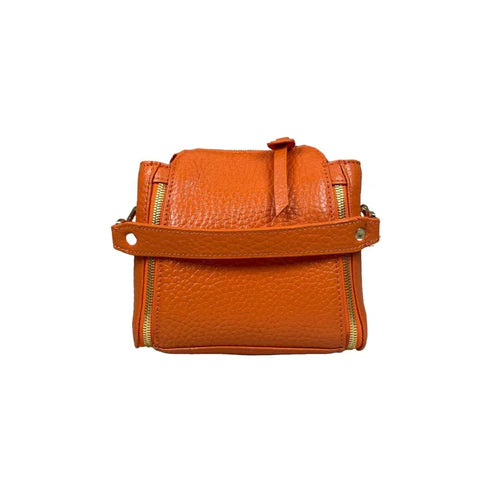 Stylish orange leather handbag for girls by LeatherLuxe – premium shoulder bag with elegant design and fine craftsmanship.