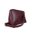 LeatherLuxe dark red genuine leather clutch bag with detachable crossbody and shoulder strap, premium women’s evening purse with gold hardware