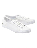 Lacoste Lancelle Leather Lace-Up Sneaker in White, featuring a sleek leather upper with lace-up closure for a stylish, versatile look.