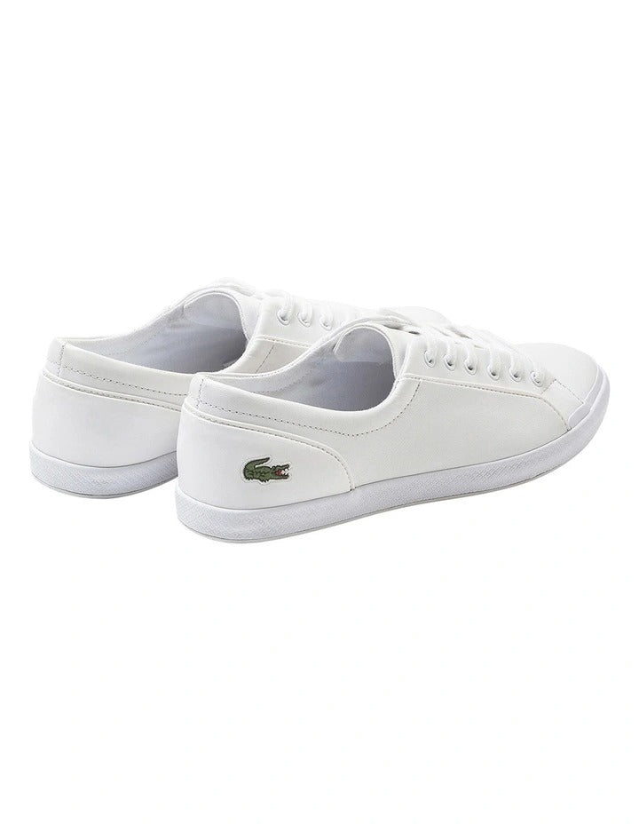 Lacoste Lancelle Leather Lace-Up Sneaker in White, featuring a sleek leather upper with lace-up closure for a stylish, versatile look.