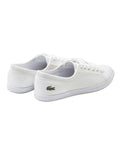 Lacoste Lancelle Leather Lace-Up Sneaker in White, featuring a sleek leather upper with lace-up closure for a stylish, versatile look.