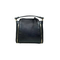 LeatherLuxe elegant black leather handbag for women – premium shoulder bag with sleek design and gold accents