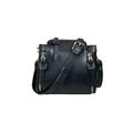 LeatherLuxe elegant black leather handbag for women – premium shoulder bag with sleek design and gold accents