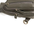 LeatherLuxe grey leather unisex sling bag – premium crossbody shoulder bag with adjustable strap, modern minimalist design, ideal for everyday use.