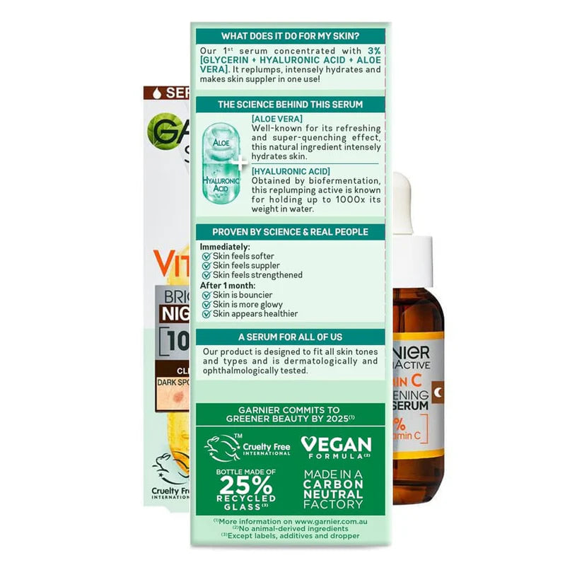 Garnier Skin Active Hyaluronic Aloe Replumping Serum 30ml for hydration, plump, and radiant skin