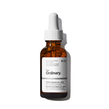 The Ordinary Caffeine Solution 5% + EGCG 30mL bottle with dropper on a white background, highlighting its skincare benefits&nbsp;