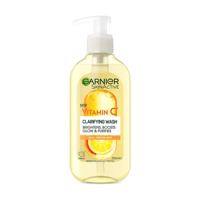 Garnier Skin Active Vitamin C Clarifying Wash 200ml brightening facial cleanser