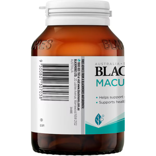 Blackmores Macu Vision Eye Care Vitamin Tablets 125 pack for optimal eye health, featuring advanced antioxidants and nutrients designed to support macular and retinal health.