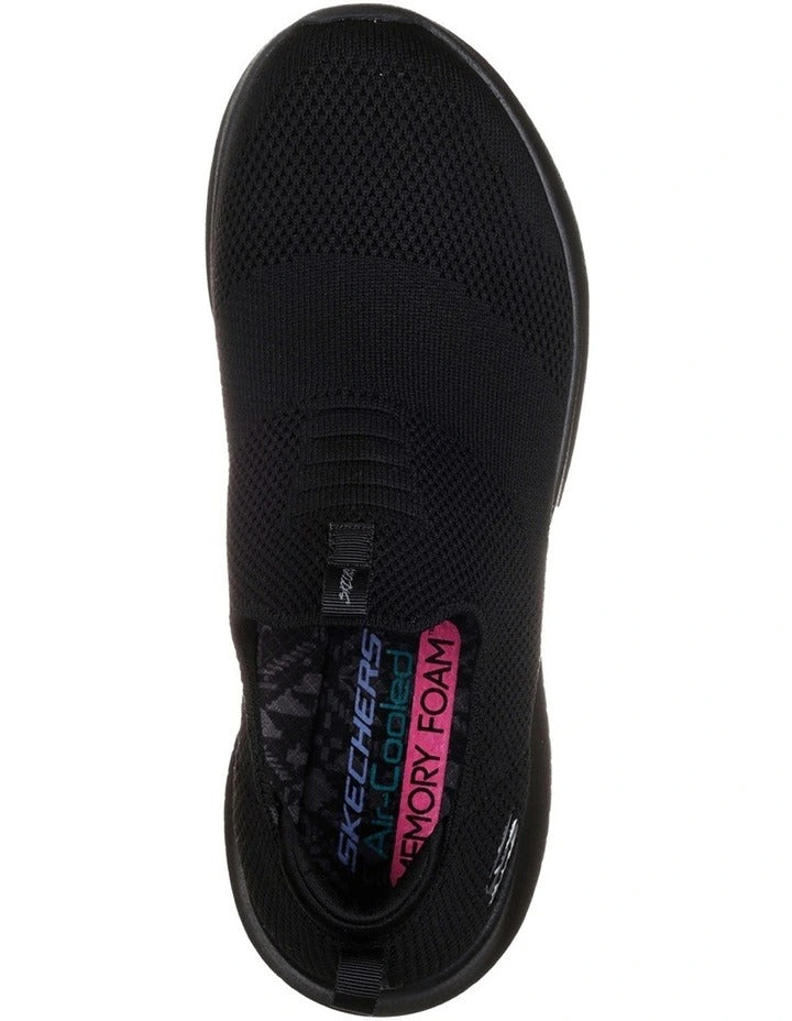 Skechers Ultra Flex First Take Slip-on Sneaker in Black - lightweight breathable slip-on shoes for women