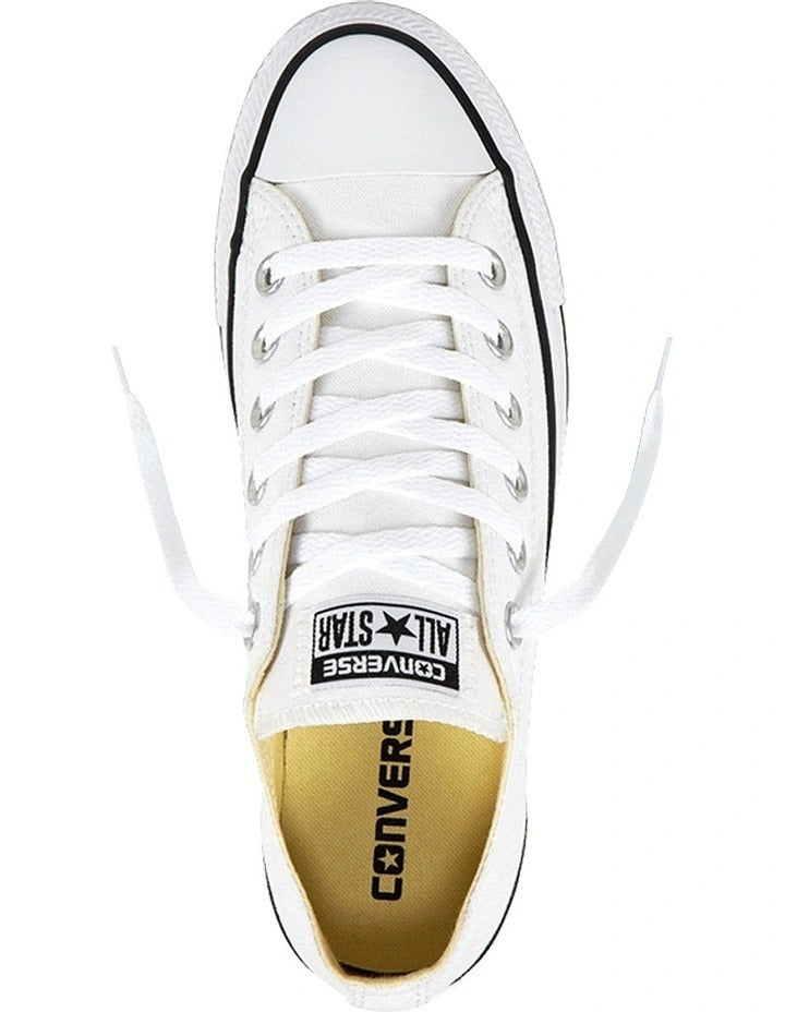 Converse Chuck Taylor All Star Lift Canvas Low Top Sneaker in White, featuring classic design with elevated platform sole.