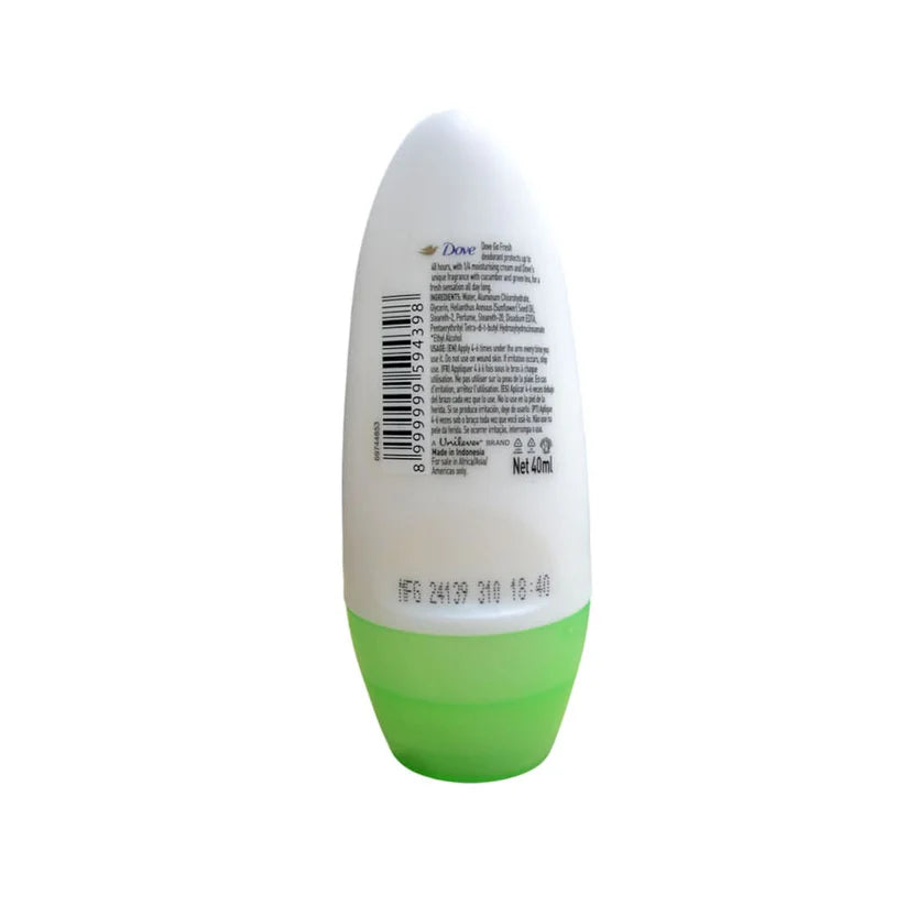 Dove Roll On Deodorant Go Fresh Cucumber & Green Tea Scent 40ml