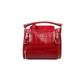 Luxury red leather handbag for women in crocodile pattern — LeatherLuxe shoulder bag with elegant design and premium finish.