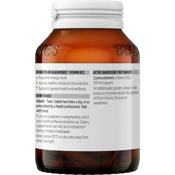 Blackmores Vitamin B12 150 Tablets – Supports energy production and healthy nervous system