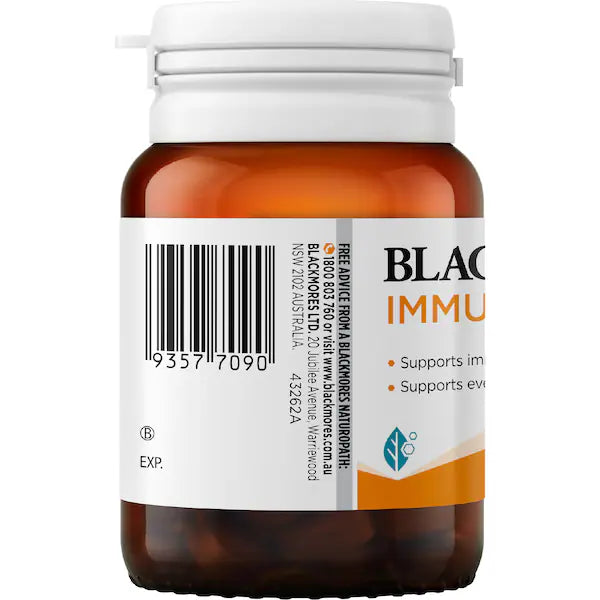 Blackmores Immune Zinc Tablets 60 pack, dietary supplement for immune support, promotes healthy immune function, with 60 easy-to-swallow tablets.