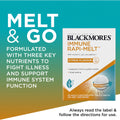 Blackmores Immune Rapi Melt Tablets 60 Pack for immune system support, fast-melting formula, and convenient daily supplement.