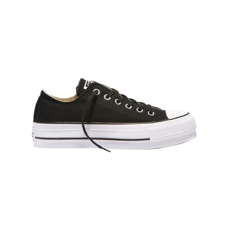 Converse Chuck Taylor All Star Lift Low Top Canvas Sneaker in Black, featuring a stylish platform sole and classic design.