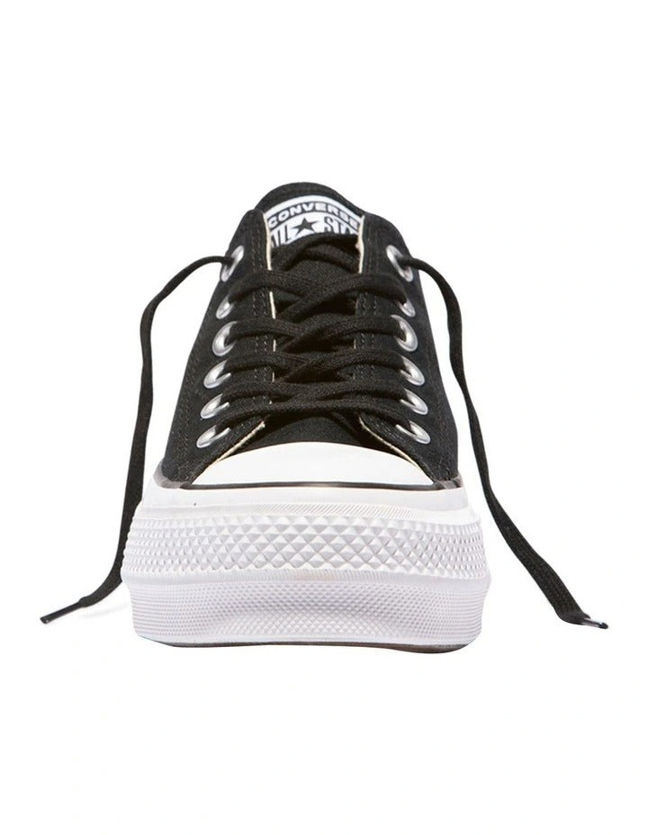 Converse Chuck Taylor All Star Lift Low Top Canvas Sneaker in Black, featuring a stylish platform sole and classic design.