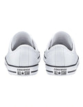 Converse Chuck Taylor All Star Dainty Leather Low Top Sneaker in White, featuring a sleek leather design and low-profile silhouette for a minimalist, stylish look.