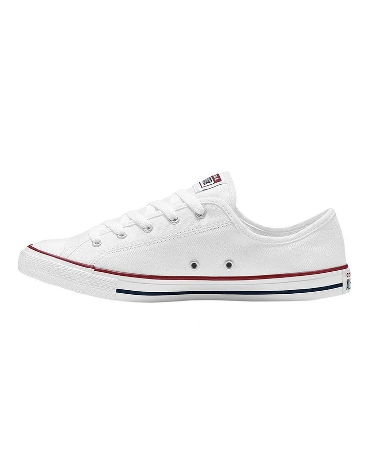 Converse Chuck Taylor All Star Dainty Low Top Sneaker in White, featuring a sleek, low-profile design for a minimalist and stylish look.