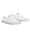 Converse Chuck Taylor All Star Dainty Low Top Sneaker in White, featuring a sleek, low-profile design for a minimalist and stylish look.