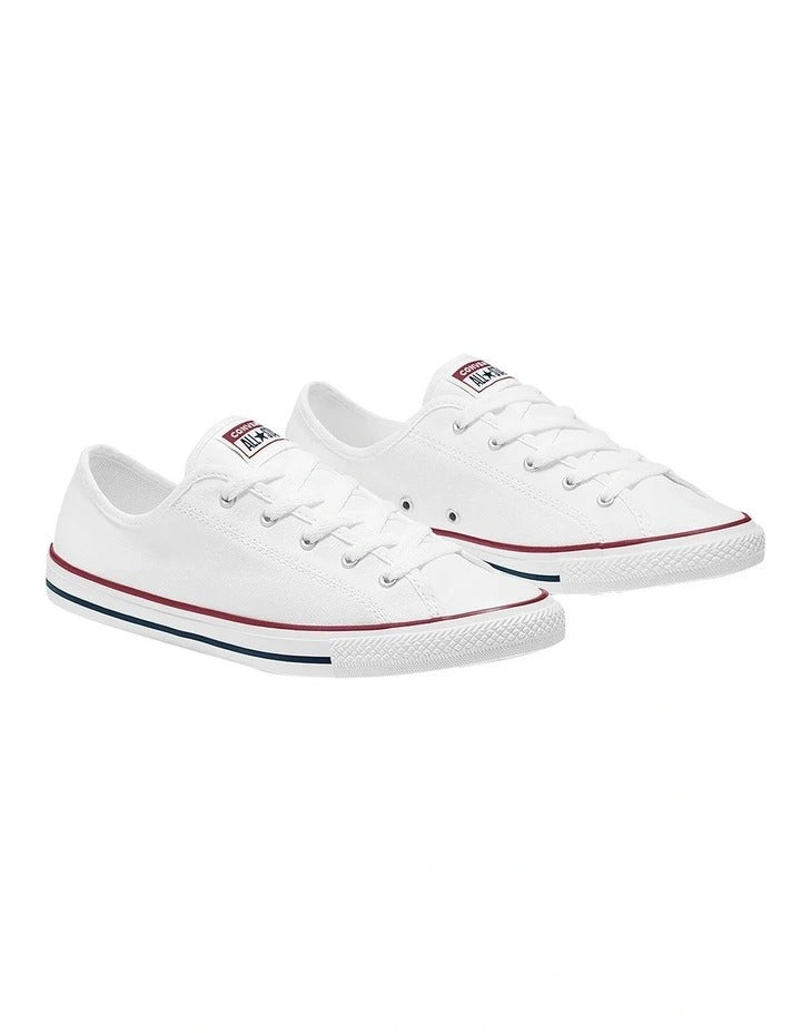 Converse Chuck Taylor All Star Dainty Low Top Sneaker in White, featuring a sleek, low-profile design for a minimalist and stylish look.