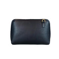 LeatherLuxe black leather clutch and crossbody shoulder bag for women – elegant, minimalist design with premium finish