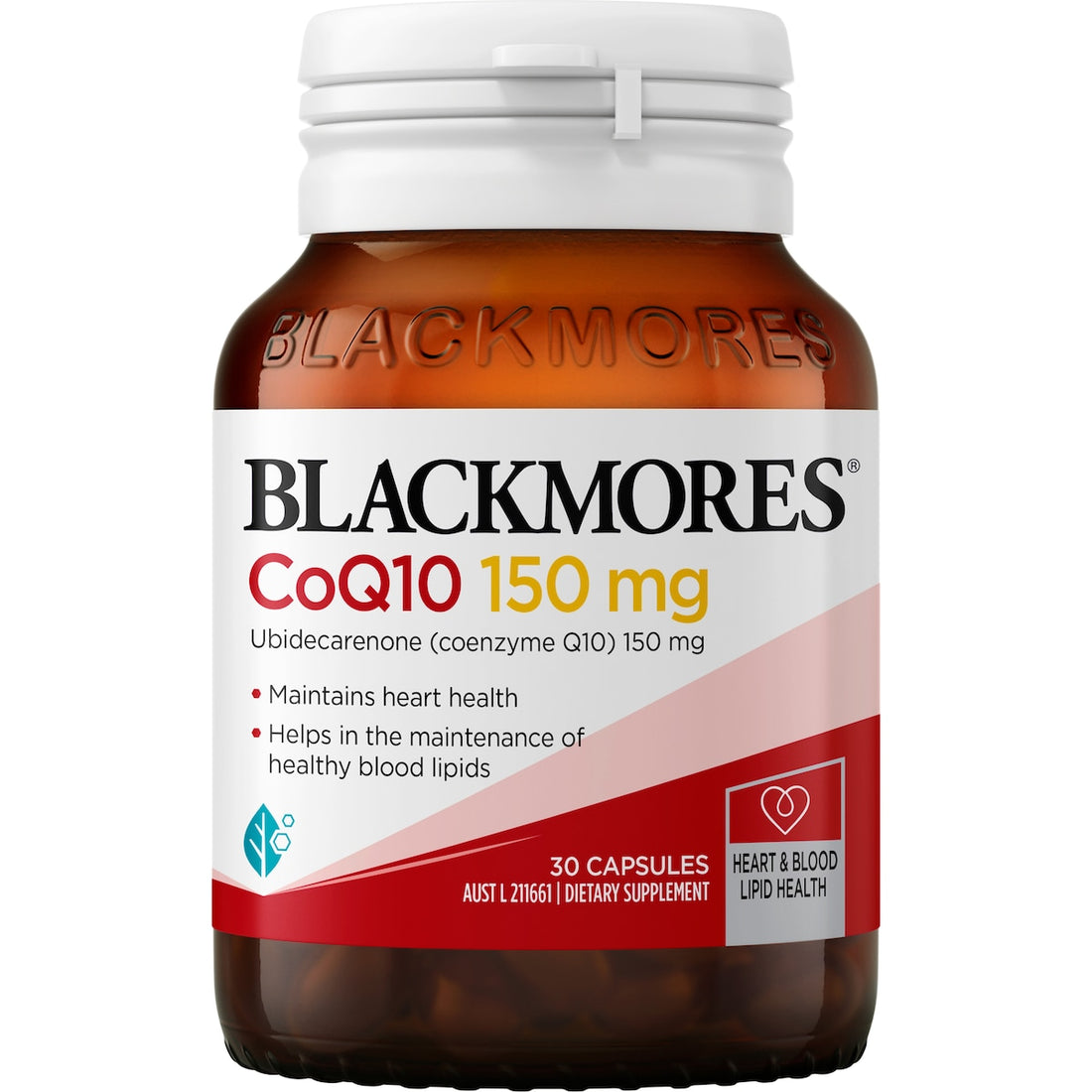 Blackmores CoQ10 150mg Heart Health Vitamin Capsules 30 Pack, for energy and heart support